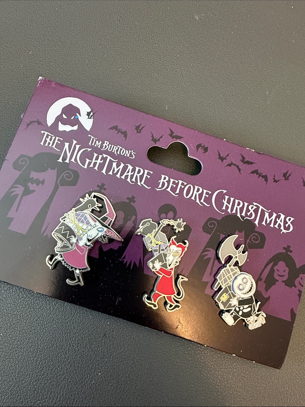 The Nightmare Before Christmas Enamel Pin Set - Purple & Red